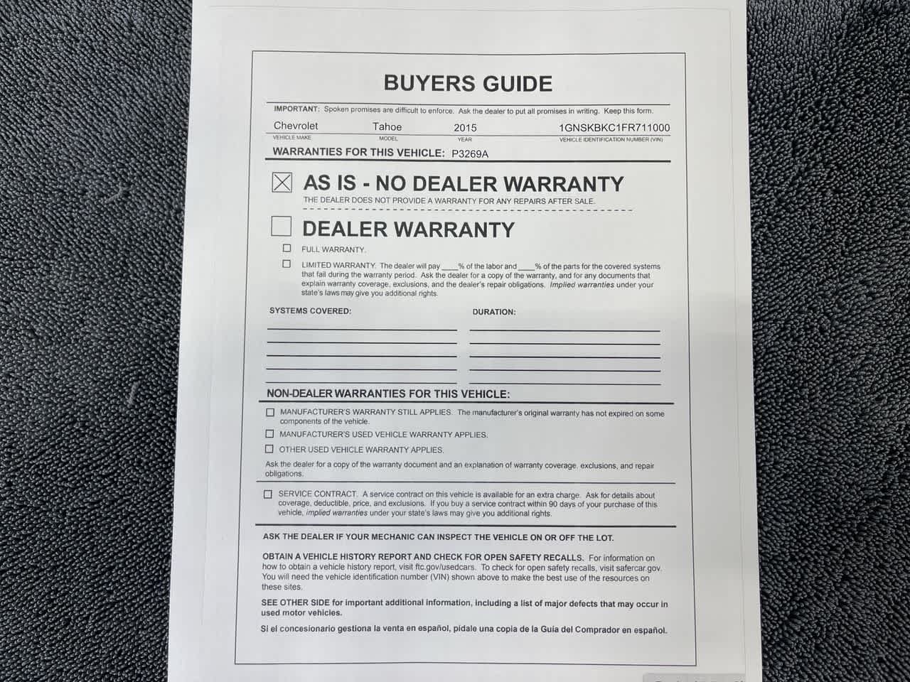 2015 Chevrolet Tahoe LT