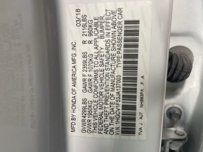 2018 Honda Accord Sedan EX-L 1.5T