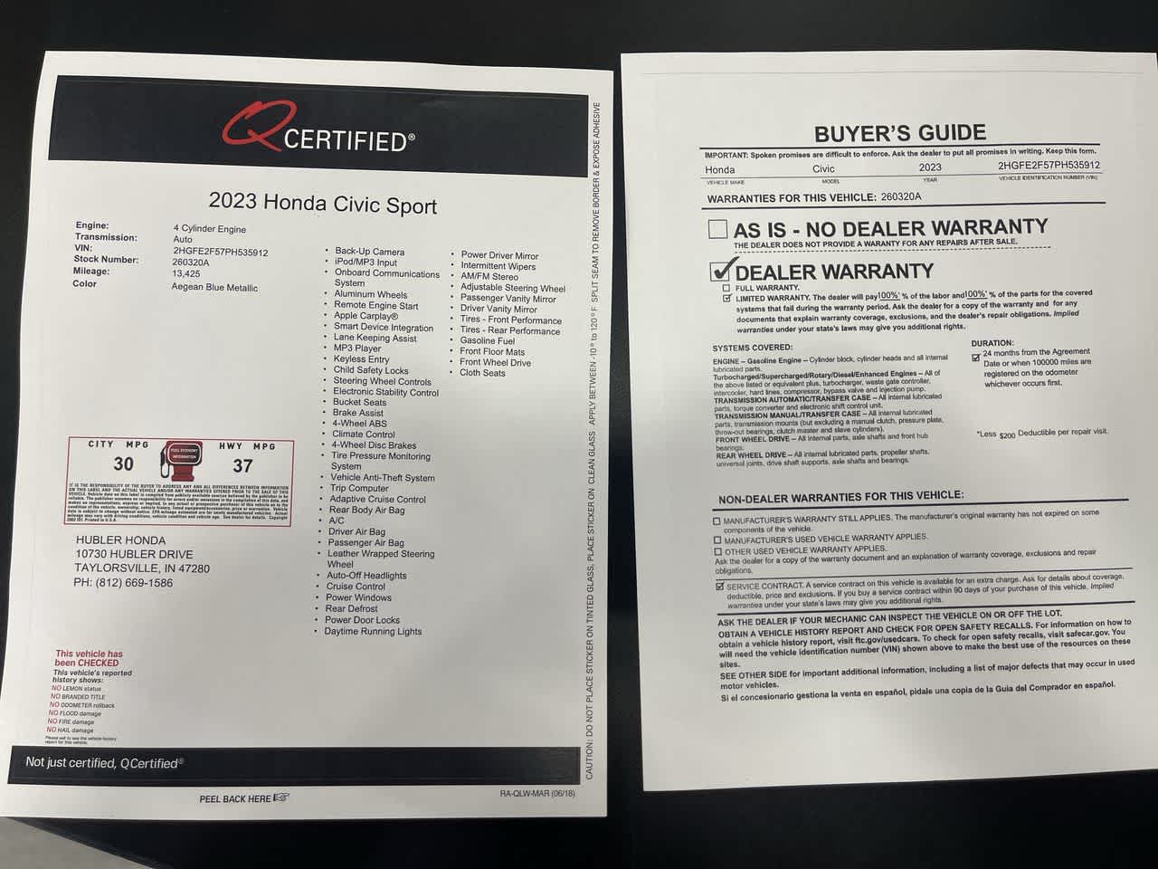 2023 Honda Civic Sport