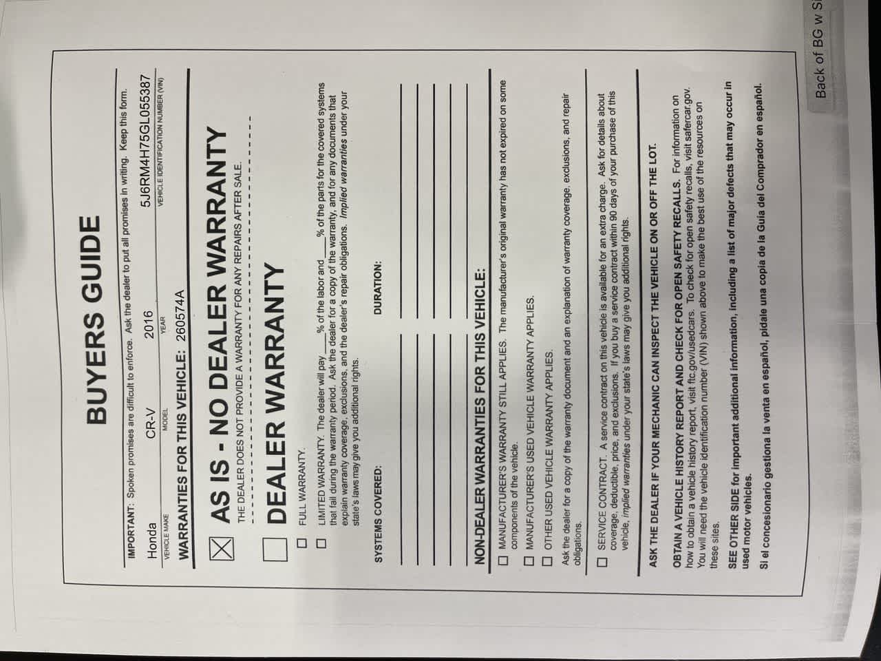 2016 Honda CR-V EX-L