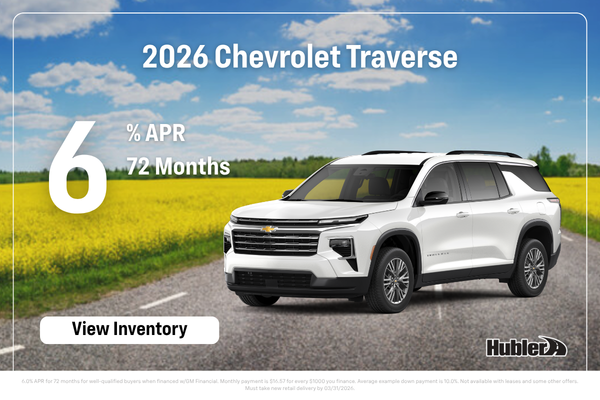 Chevrolet Traverse Finance Offer - 6.0% for 72 Months