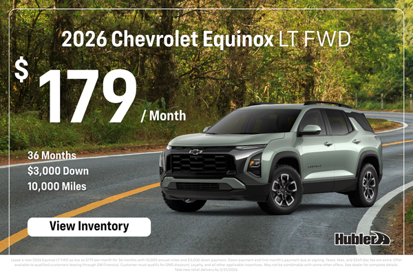Chevrolet Equinox Lease Offer - $179/mo for 36 mo